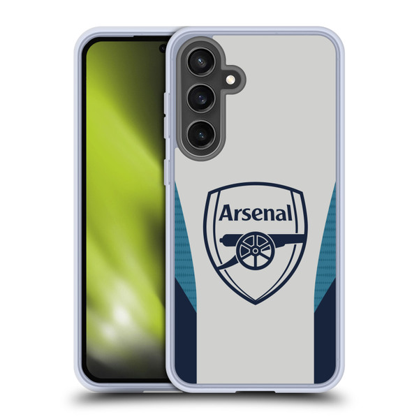 Arsenal FC Training Patterns Grey Soft Gel Case for Samsung Galaxy S24 FE & MagSafe