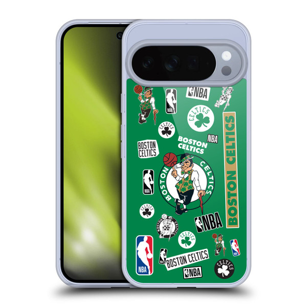 NBA Boston Celtics Sticker Collage Soft Gel Case for Google Pixel 10 Pro XL