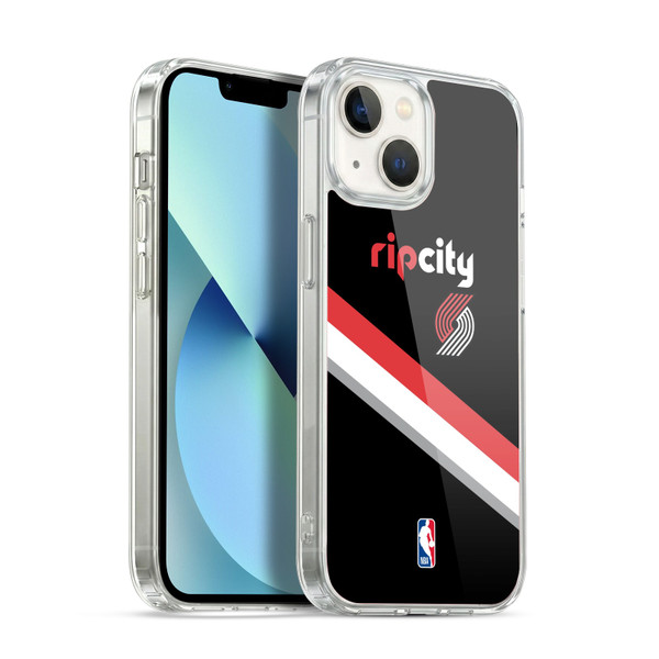 NBA Portland Trail Blazers Logo Black Design Soft Gel Case for Apple iPhone 13