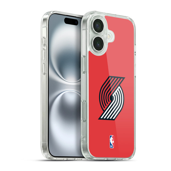 NBA Portland Trail Blazers Logo Red Soft Gel Case for Apple iPhone 16 Plus & MagSafe