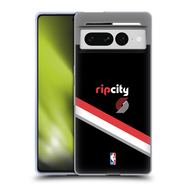 NBA Portland Trail Blazers Logo Black Design Soft Gel Case for Google Pixel 7 Pro