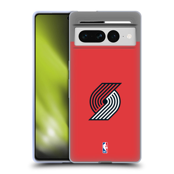 NBA Portland Trail Blazers Logo Red Soft Gel Case for Google Pixel 7 Pro