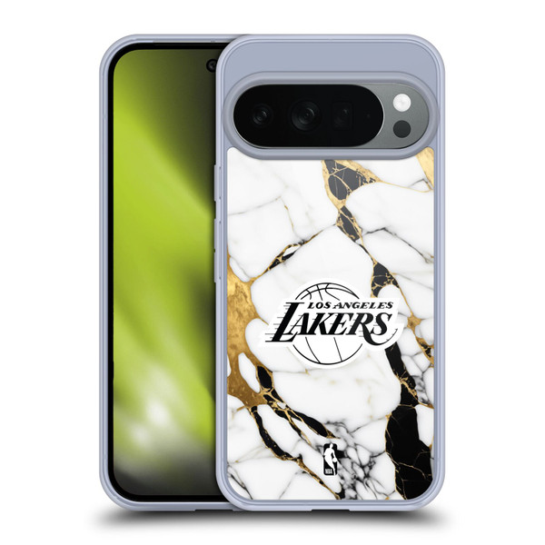 NBA Los Angeles Lakers White Marble Soft Gel Case for Google Pixel 10
