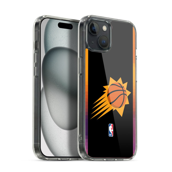 NBA Phoenix Suns Logo Black Design Soft Gel Case for Apple iPhone 15 Plus & MagSafe