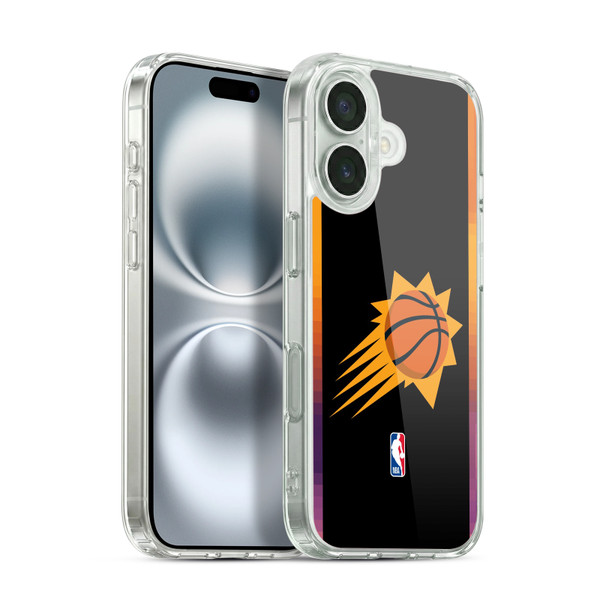 NBA Phoenix Suns Logo Black Design Soft Gel Case for Apple iPhone 16 & MagSafe