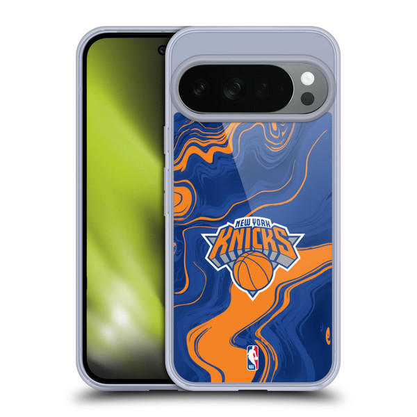 NBA New York Knicks Marble Agates Soft Gel Case for Google Pixel 10