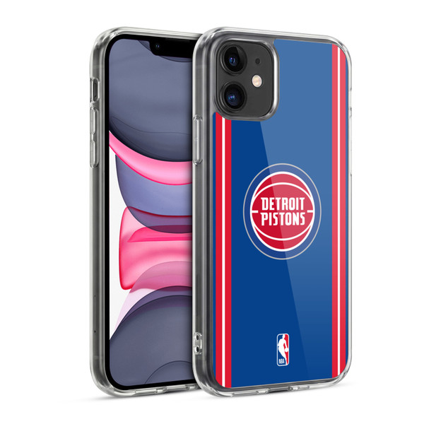 NBA Detroit Pistons Logo Blue Design Soft Gel Case for Apple iPhone 11