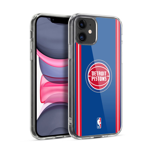 NBA Detroit Pistons Logo Blue Design Soft Gel Case for Apple iPhone 11