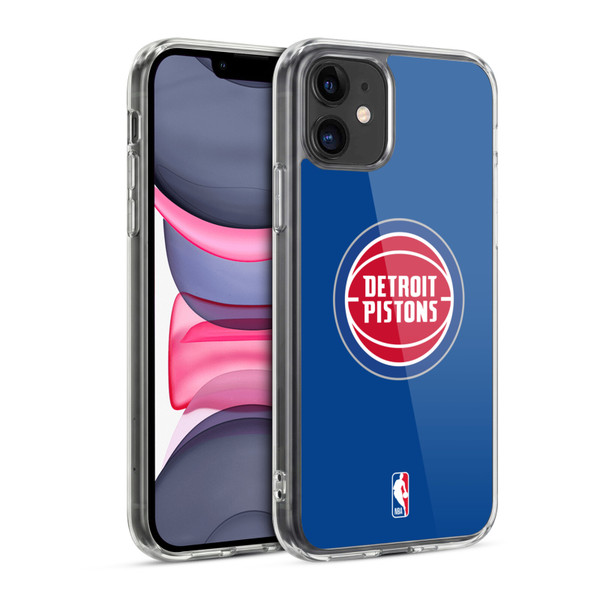 NBA Detroit Pistons Logo Blue Soft Gel Case for Apple iPhone 11