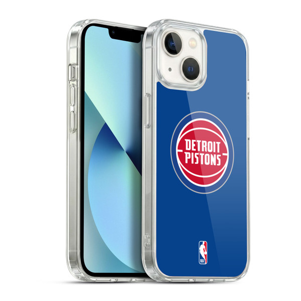 NBA Detroit Pistons Logo Blue Soft Gel Case for Apple iPhone 13