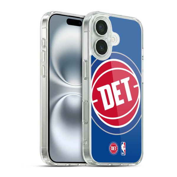 NBA Detroit Pistons Logo Oversized Soft Gel Case for Apple iPhone 16 & MagSafe