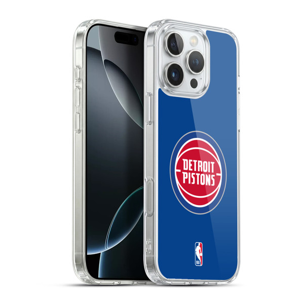NBA Detroit Pistons Logo Blue Soft Gel Case for Apple iPhone 16 Pro Max & MagSafe
