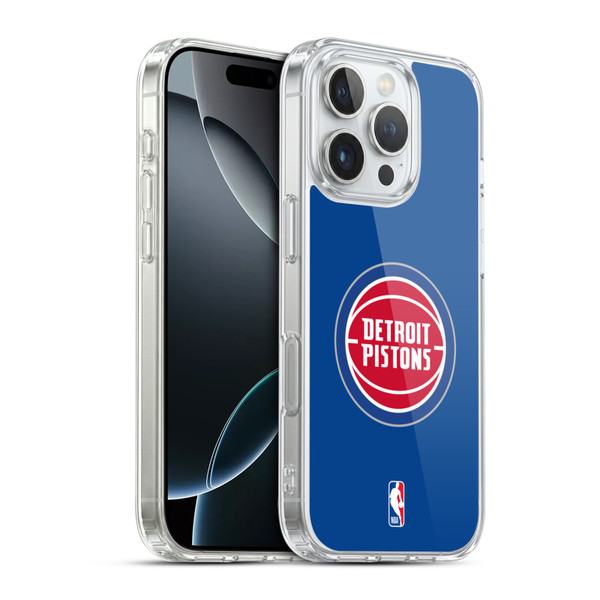 NBA Detroit Pistons Logo Blue Soft Gel Case for Apple iPhone 16 Pro & MagSafe