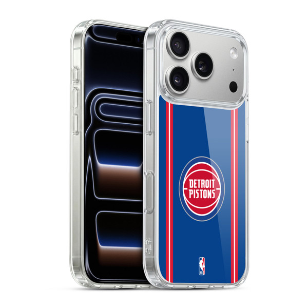 NBA Detroit Pistons Logo Blue Design Soft Gel Case for Apple iPhone 17 Pro