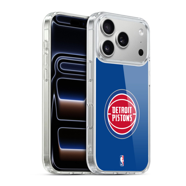 NBA Detroit Pistons Logo Blue Soft Gel Case for Apple iPhone 17 Pro