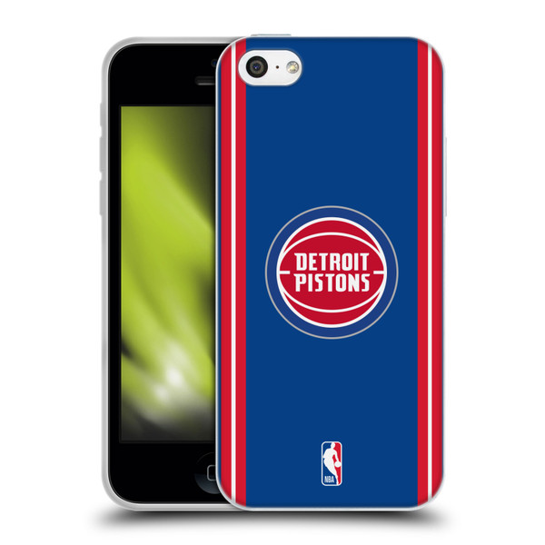 NBA Detroit Pistons Logo Blue Design Soft Gel Case for Apple iPhone 5c