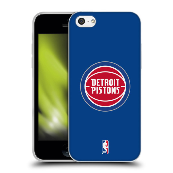 NBA Detroit Pistons Logo Blue Soft Gel Case for Apple iPhone 5c