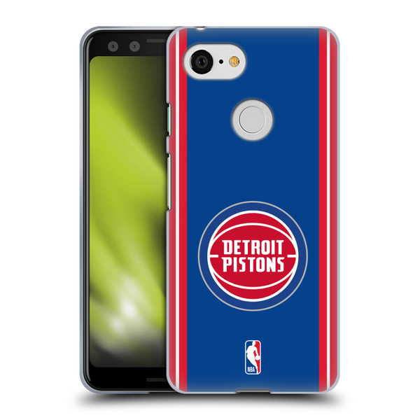 NBA Detroit Pistons Logo Blue Design Soft Gel Case for Google Pixel 3