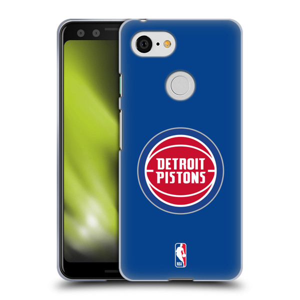 NBA Detroit Pistons Logo Blue Soft Gel Case for Google Pixel 3