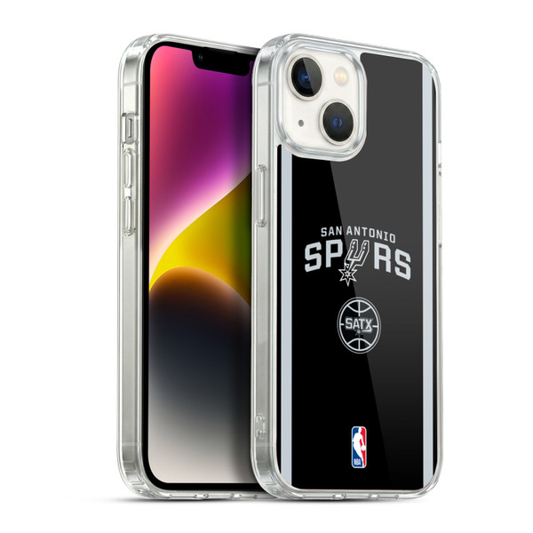 NBA San Antonio Spurs Logo Black Design Soft Gel Case for Apple iPhone 14