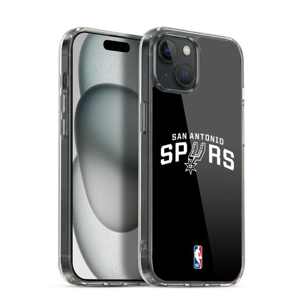 NBA San Antonio Spurs Logo Black Soft Gel Case for Apple iPhone 15 Plus & MagSafe