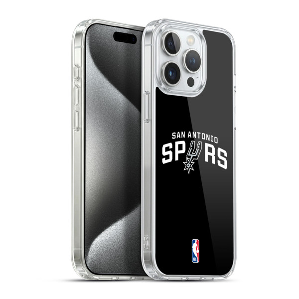 NBA San Antonio Spurs Logo Black Soft Gel Case for Apple iPhone 15 Pro Max & MagSafe