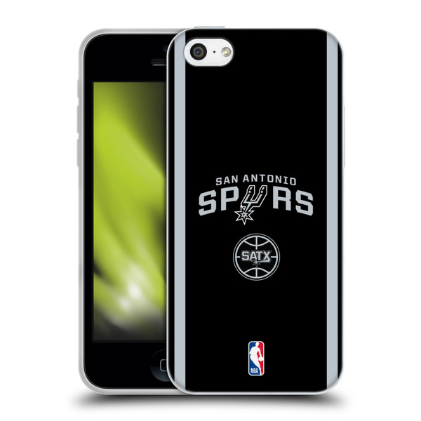 NBA San Antonio Spurs Logo Black Design Soft Gel Case for Apple iPhone 5c