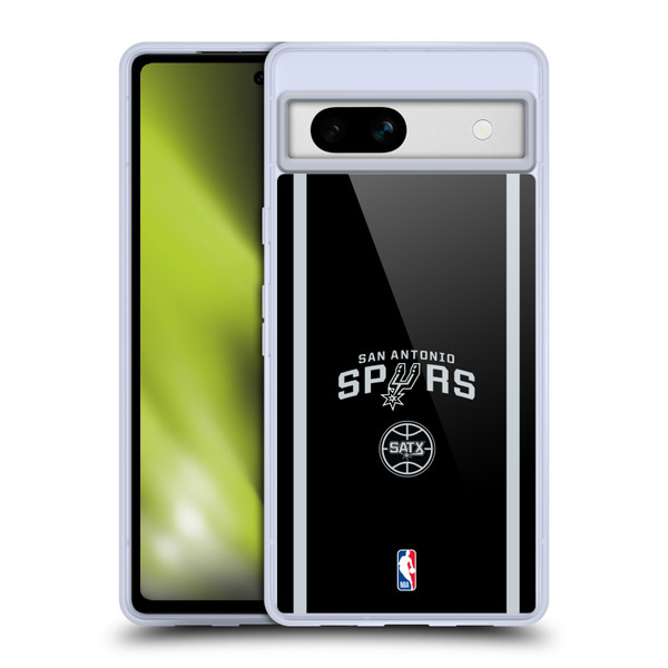 NBA San Antonio Spurs Logo Black Design Soft Gel Case for Google Pixel 7a