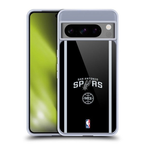NBA San Antonio Spurs Logo Black Design Soft Gel Case for Google Pixel 8 Pro