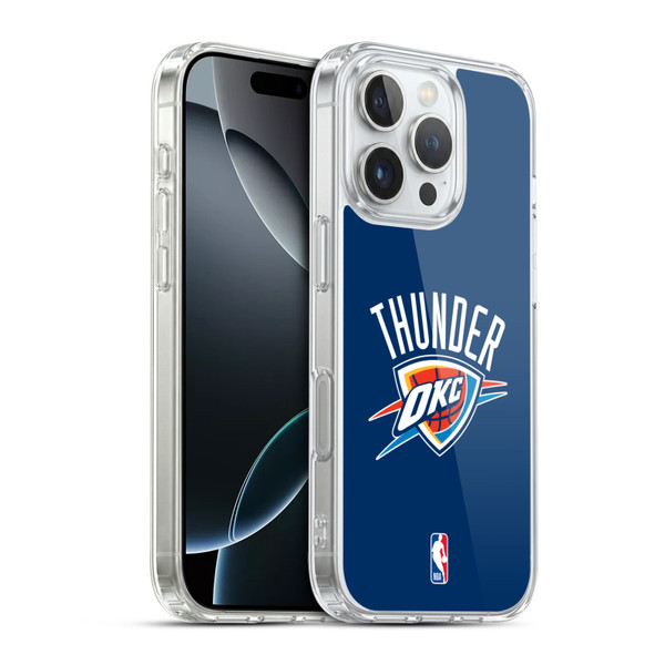 NBA Oklahoma City Thunder Logo Navy Blue Soft Gel Case for Apple iPhone 16 Pro & MagSafe