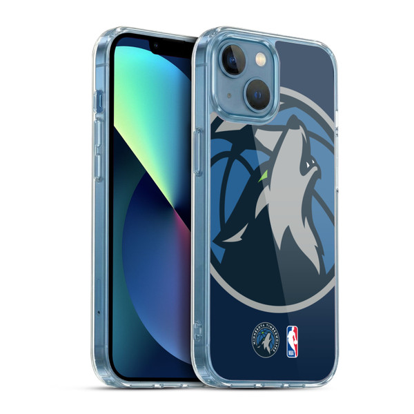 NBA Minnesota Timberwolves Logo Oversized Soft Gel Case for Apple iPhone 13 Mini & MagSafe