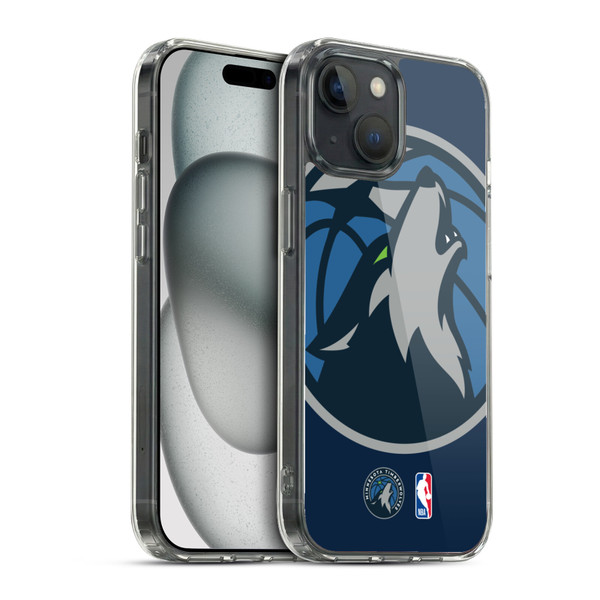 NBA Minnesota Timberwolves Logo Oversized Soft Gel Case for Apple iPhone 15 & MagSafe