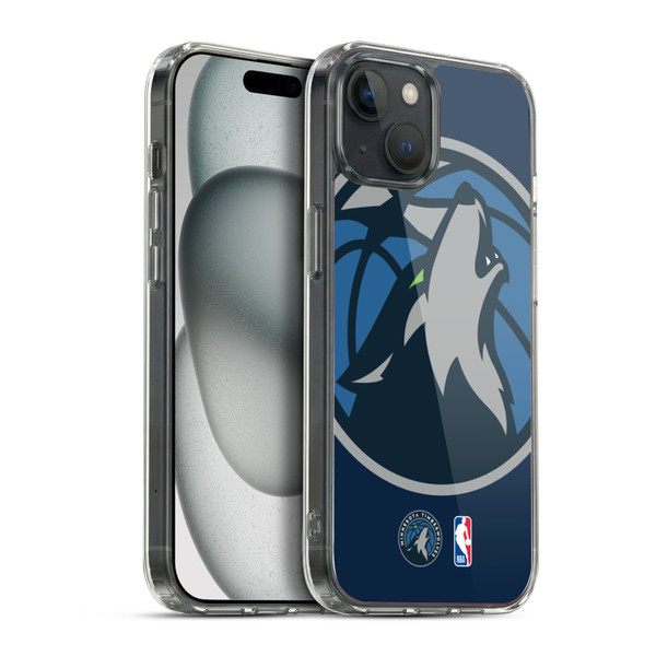 NBA Minnesota Timberwolves Logo Oversized Soft Gel Case for Apple iPhone 15 Plus & MagSafe