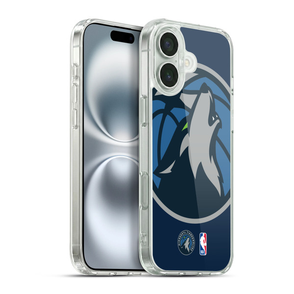 NBA Minnesota Timberwolves Logo Oversized Soft Gel Case for Apple iPhone 16 Plus & MagSafe