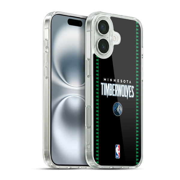 NBA Minnesota Timberwolves Logo Retro Design Soft Gel Case for Apple iPhone 16 Plus & MagSafe