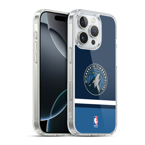NBA Minnesota Timberwolves Logo Navy Design Soft Gel Case for Apple iPhone 16 Pro & MagSafe