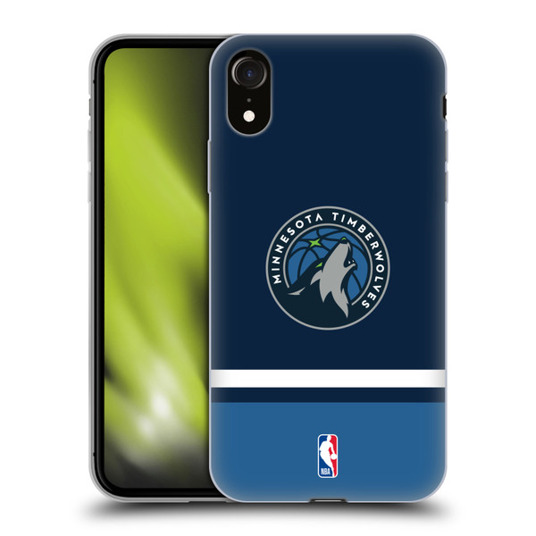 NBA Minnesota Timberwolves Logo Navy Design Soft Gel Case for Apple iPhone XR
