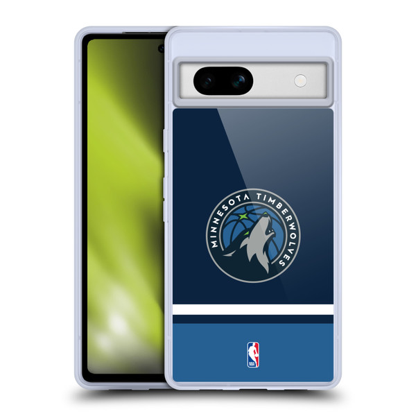 NBA Minnesota Timberwolves Logo Navy Design Soft Gel Case for Google Pixel 7a