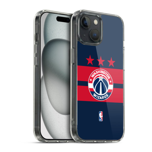 NBA Washington Wizards Logo Navy Blue Design Soft Gel Case for Apple iPhone 15 & MagSafe