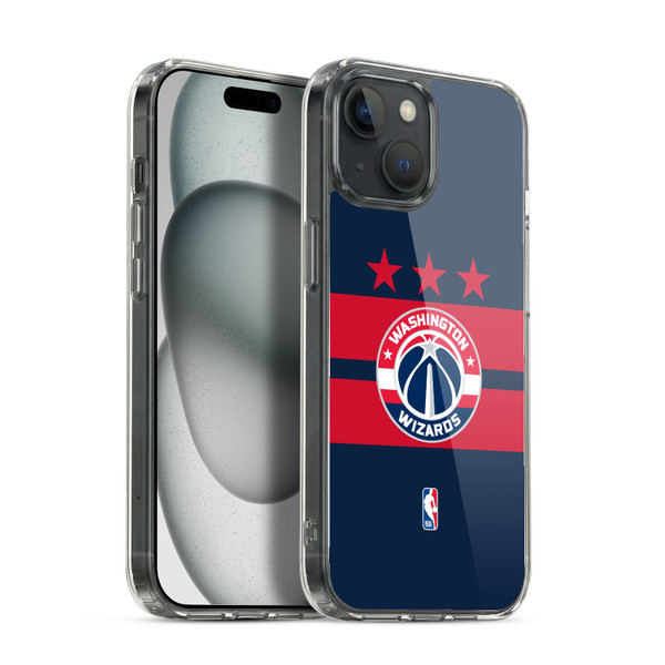 NBA Washington Wizards Logo Navy Blue Design Soft Gel Case for Apple iPhone 15 & MagSafe