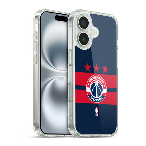 NBA Washington Wizards Logo Navy Blue Design Soft Gel Case for Apple iPhone 16 & MagSafe