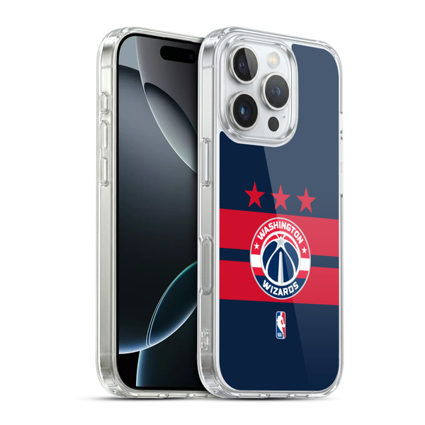 NBA Washington Wizards Logo Navy Blue Design Soft Gel Case for Apple iPhone 16 Pro & MagSafe