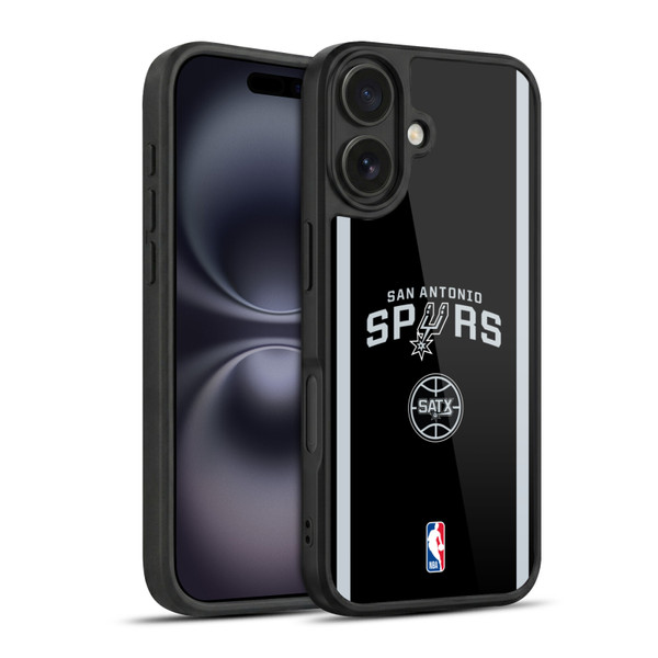 NBA San Antonio Spurs Logo Black Design Gel Armour Case For Apple iPhone 16