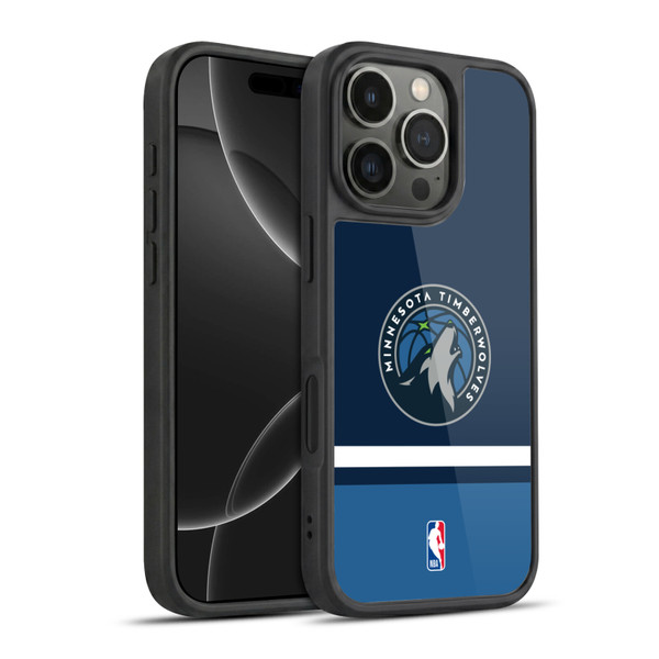 NBA Minnesota Timberwolves Logo Navy Design Gel Armour Case For Apple iPhone 16 Pro