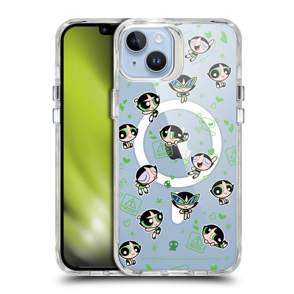 The Powerpuff Girls Character Icons Buttercup Pattern SHOCKPROOF BUMPER CASE COMPATIBLE WITH Apple iPhone 14 Plus & MAGSAFE
