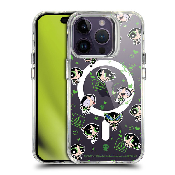 The Powerpuff Girls Character Icons Buttercup Pattern SHOCKPROOF BUMPER CASE COMPATIBLE WITH Apple iPhone 14 Pro & MAGSAFE