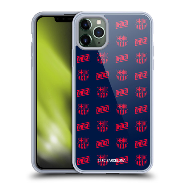 FC Barcelona Graphics Crest Pattern Soft Gel Case for Apple iPhone 11 Pro Max & MagSafe