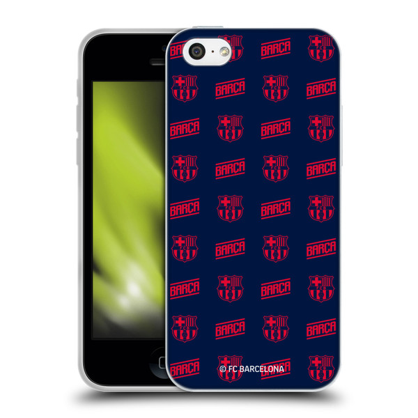 FC Barcelona Graphics Crest Pattern Soft Gel Case for Apple iPhone 5c