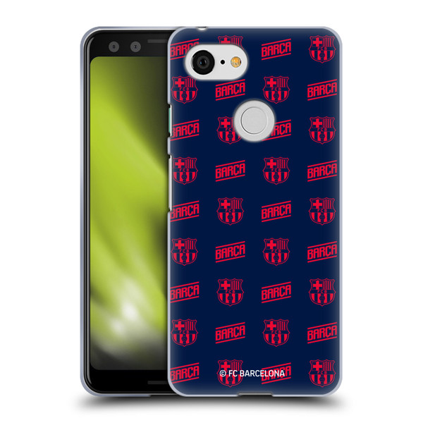 FC Barcelona Graphics Crest Pattern Soft Gel Case for Google Pixel 3