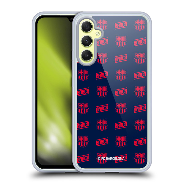 FC Barcelona Graphics Crest Pattern Soft Gel Case for Samsung Galaxy A34 5G